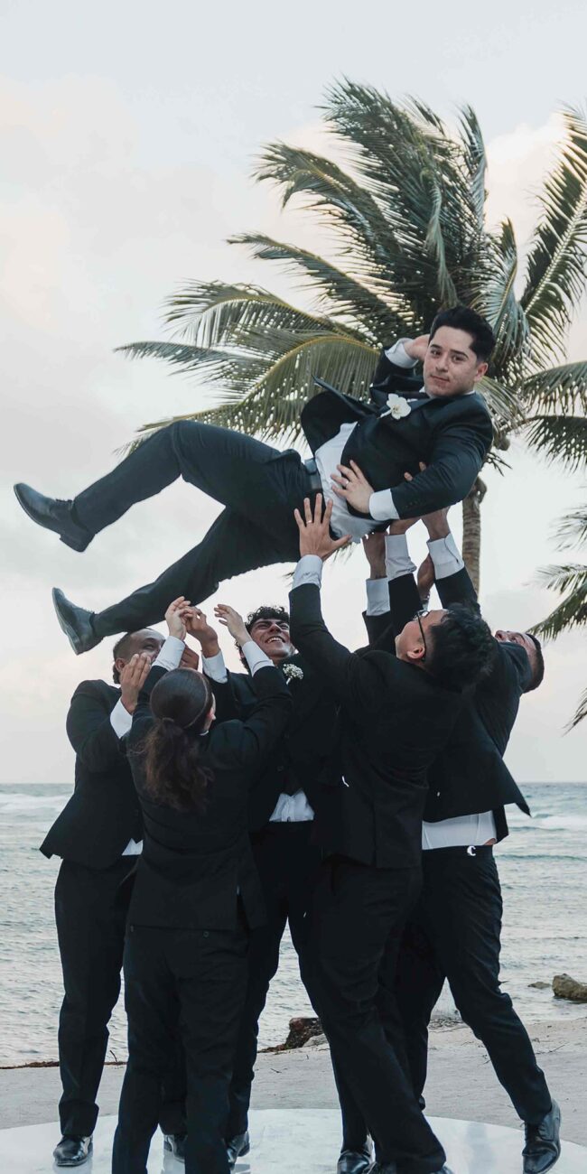 The groom with his groomsmen
