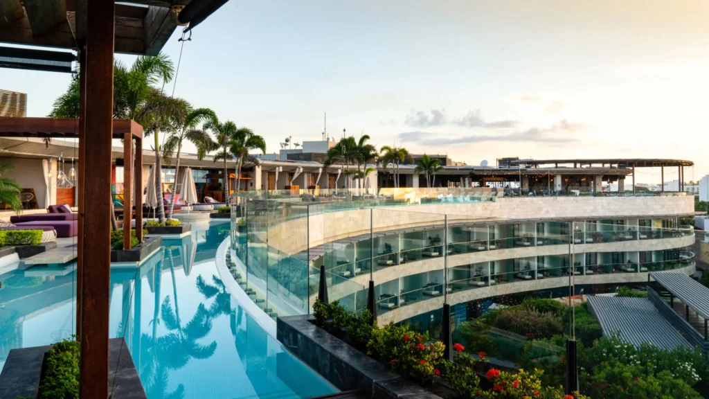 Luxury pool area at Grand Hyatt Playa del Carmen, a beachfront wedding venue in Riviera Maya