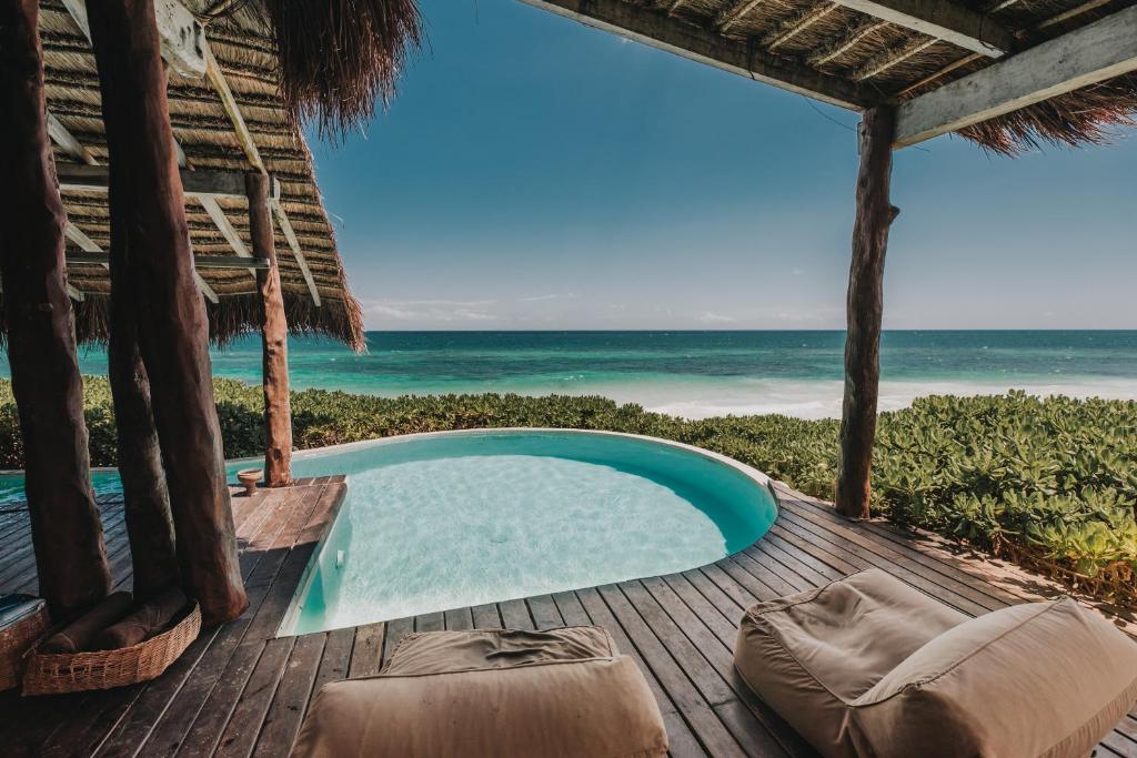 Luxury beachfront suite at Papaya Playa Project for destination weddings in Tulum Mexico