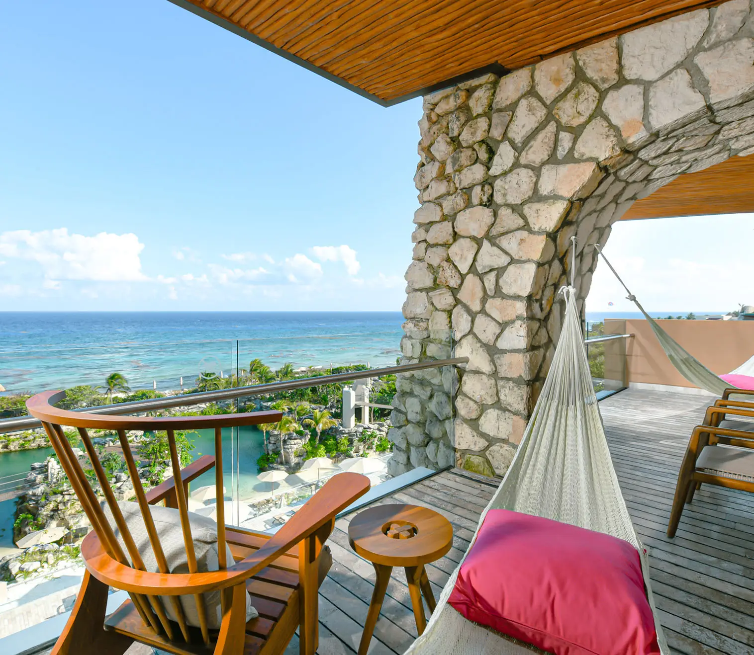 Ocean view terrace at Hotel Xcaret Mexico wedding venue in Riviera Maya